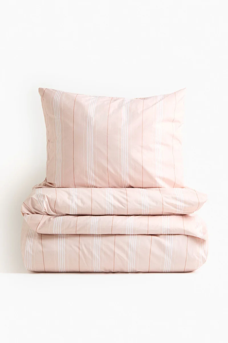 اتش اند ام طقم غطاء لحاف مفرد من قطن البيركال